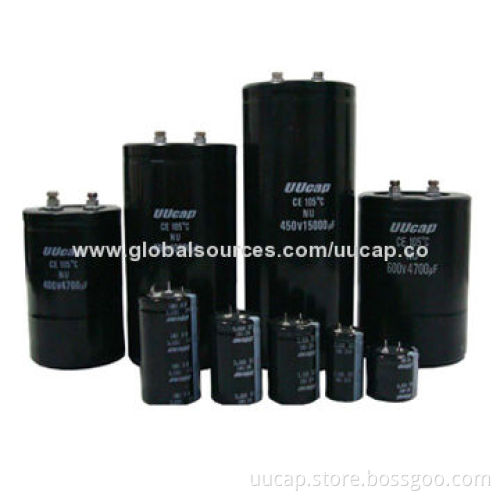 100VDC/22000mfd Screw Terminal Aluminum Electrolytic Capacitor at 105C with 3000 hours Lifetime